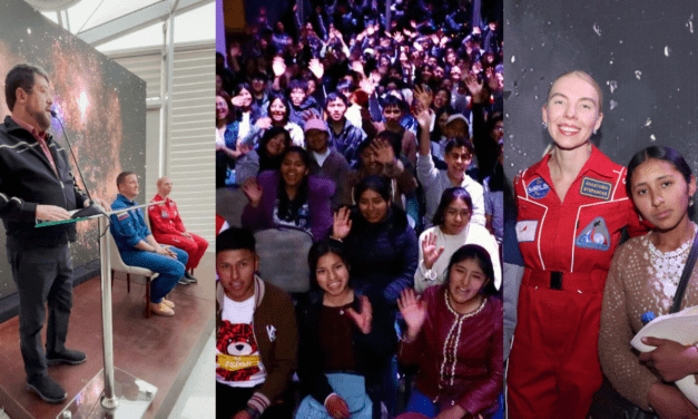500 estudiantes de La Paz se reunieron con dos cosmonautas rusos