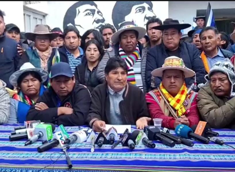 Evo anuncia que defenderá las primarias en las calles si el TSE no reconoce el congreso de Lauca Ñ