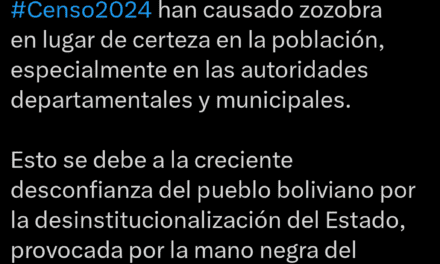 Añez: Los resultados preliminares del Censo 2024 han causado zozobra en lugar de certeza en la población, especialmente en las autoridades departamentales y municipales