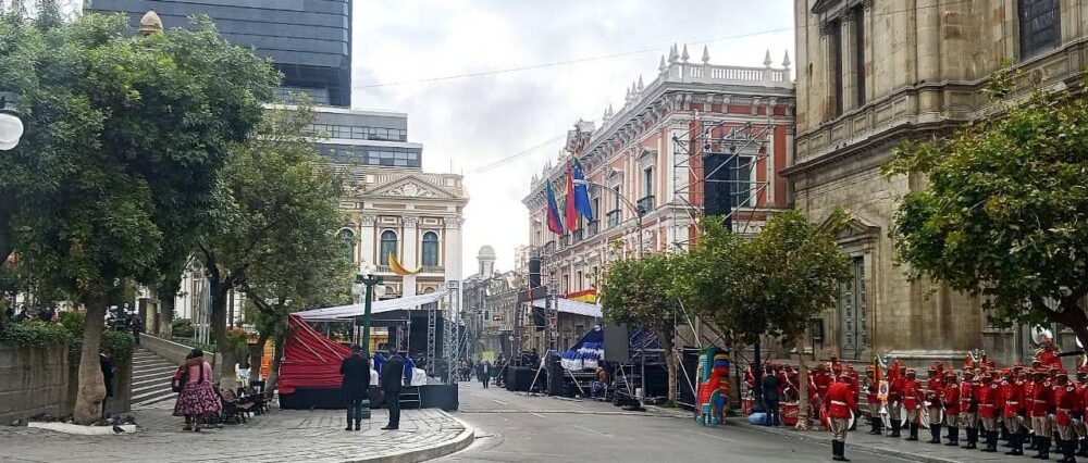 Cierran la Plaza Murillo para los actos y el informe de Arce en su cuarto año de gobierno