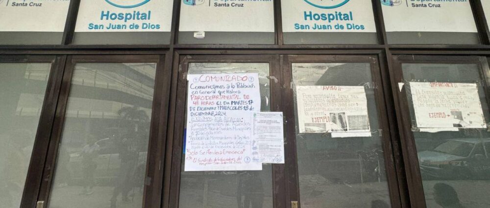 Paro de salud en Santa Cruz deja a pacientes sin atención