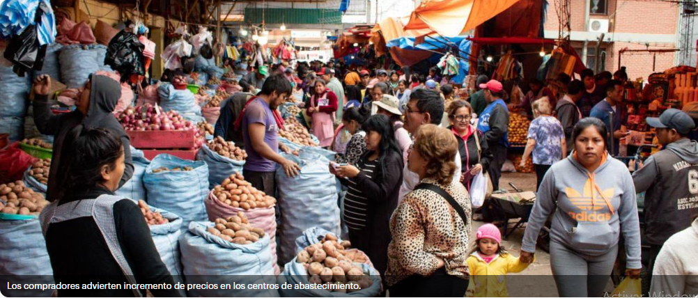 La inflación en Bolivia sigue en ascenso y alcanza el 8,82% al mes de noviembre, según el INE