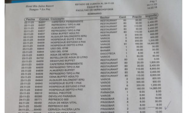 UMSA pagó más de Bs 100.000 por seminario en Yungas, incluidas bebidas alcohólicas y asistentes fantasma