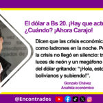 El dólar a Bs 20. ¡Hay que actuar! ¿Cuándo? ¡Ahora Carajo!