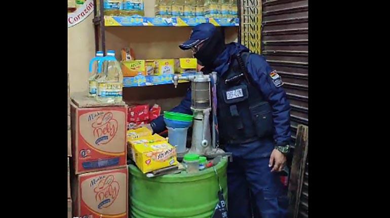 Operativo en Oruro halla aceite oculto para especular precios