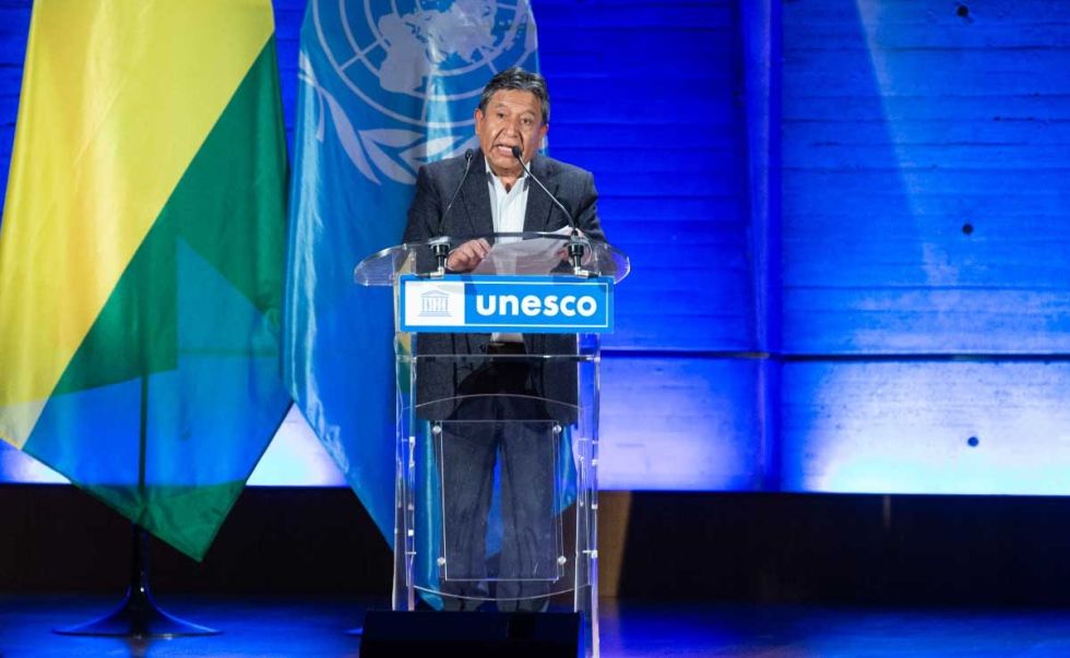 En París, Choquehuanca promueve ante la Unesco el Vivir Bien y el respeto por la Madre Tierra