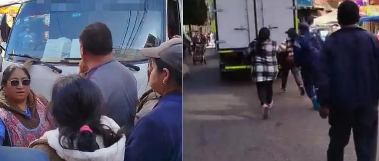 Empujones y gritos por aceite: Varias personas exigían que camión mayorista les venda este insumo por unidad