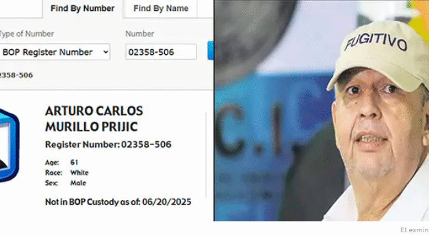 Sistema carcelario de EEUU reporta que Murillo ya no está bajo custodia