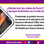 ¿Dónde irán los votos de Dunn?… y porqué Andrónico es el más beneficiado