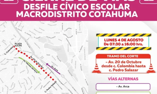La Paz cierra calles por desfiles escolares cívicos