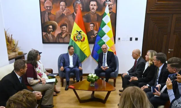 Arce se compromete a “asegurar una transición democrática” tras reunirse con delegaciones de la OEA y UE