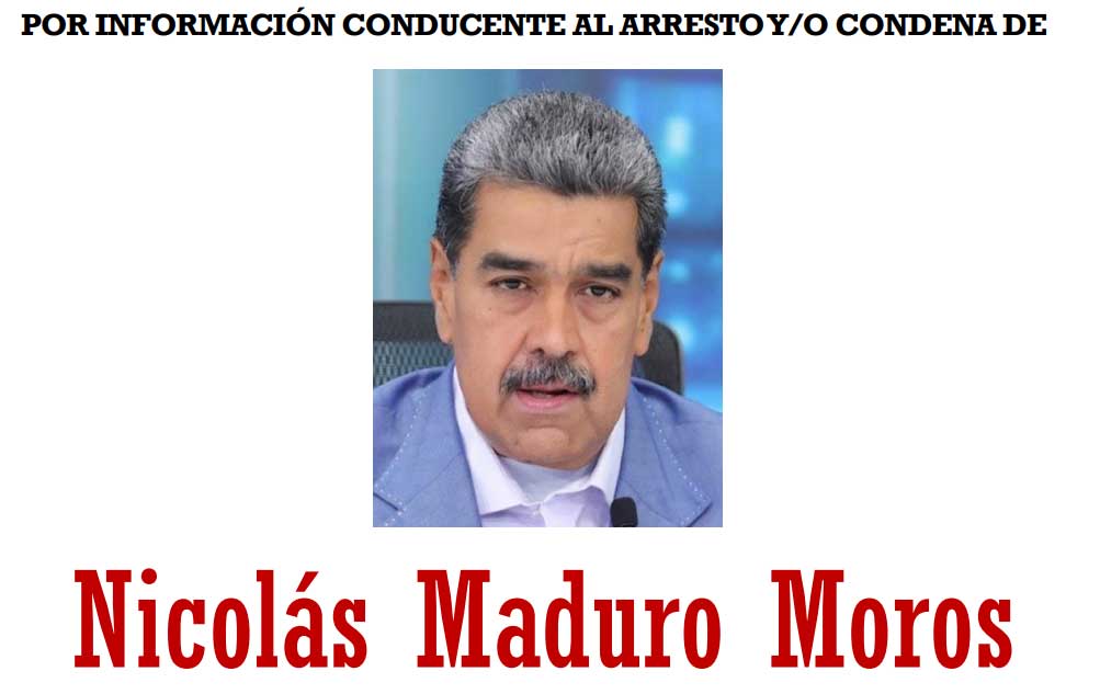 EEUU eleva a 50 millones de dólares la recompensa por Nicolás Maduro