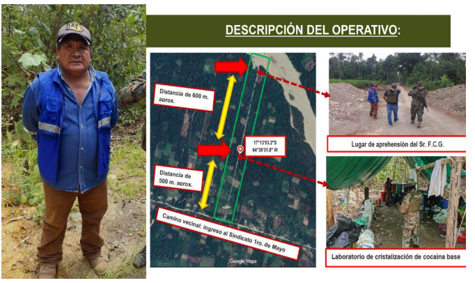 Laboratorio de cocaína hallado en terreno de exzar antidroga