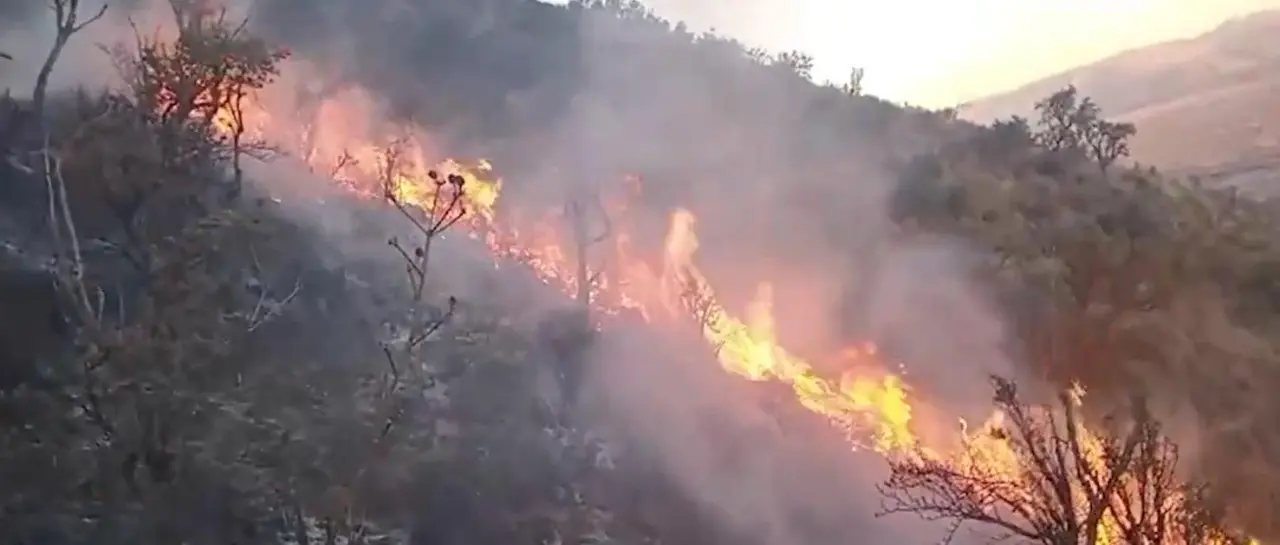 Incendio en Tolata se expande por fuertes vientos