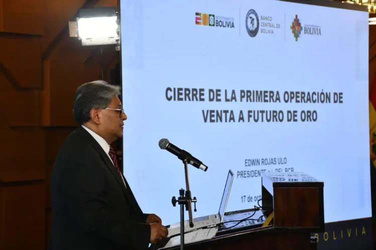 BCB reconoce venta a ‘futuro’ de 3 toneladas de oro