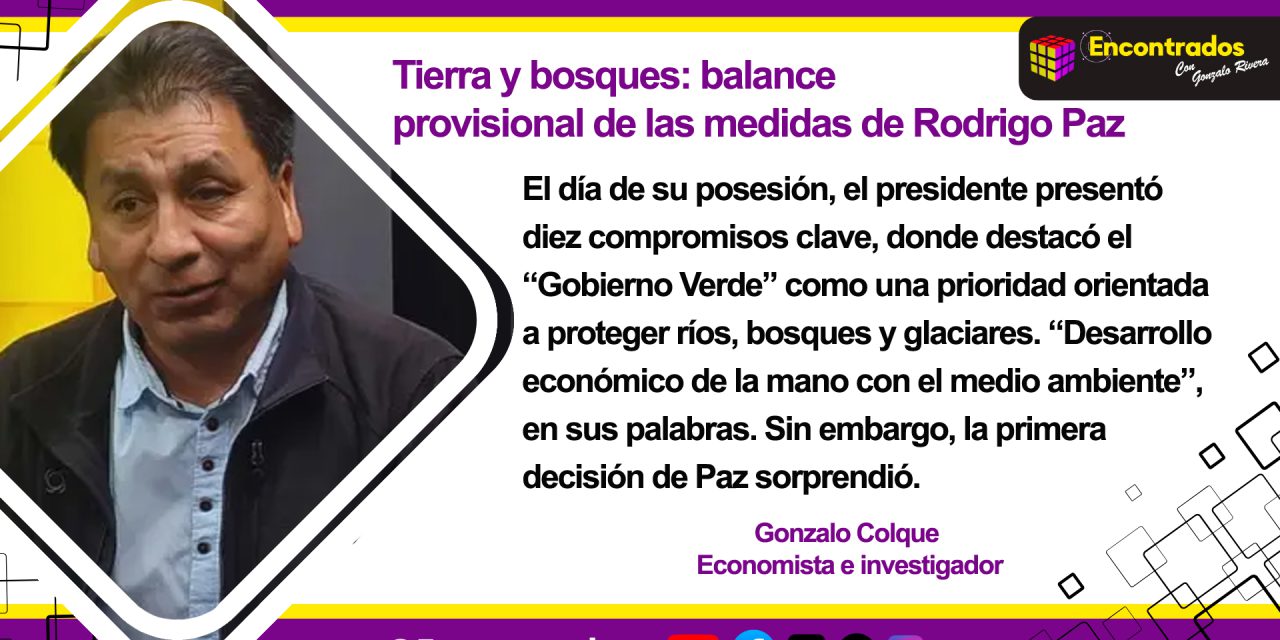 Tierra y bosques: balance provisional de las medidas de Rodrigo Paz