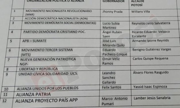 Por lo menos una docena de organizaciones se presentaron en Potosí para las subnacionales