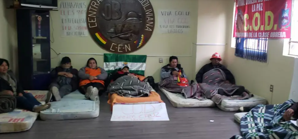 La COB mantiene su huelga de hambre y anuncia nuevas marchas en La Paz
