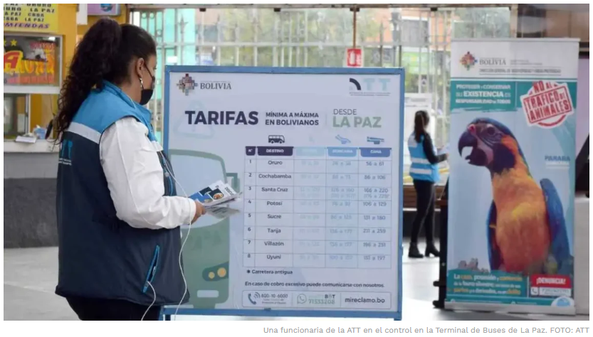 ATT y transporte interdepartamental definen el martes nuevas tarifas