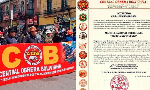 COB convoca la marcha ‘Bolivia No Se Vende’ desde Calamarca el sábado