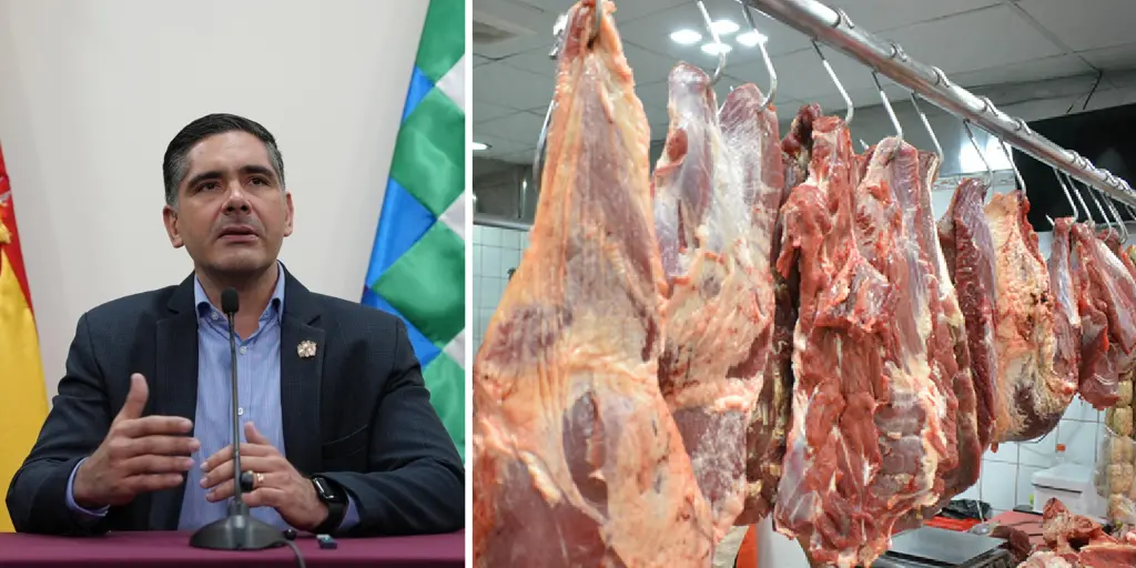 Ministro lamenta incremento del precio de la carne en los mercados pese a la baja de Bs 5 del kilo gancho
