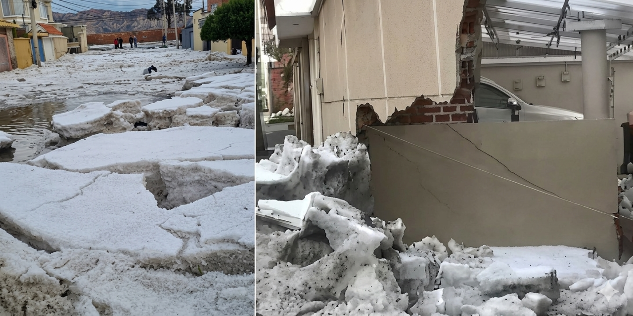Granizada e intensas lluvias inundan calles y elevan el nivel de ríos en La Paz