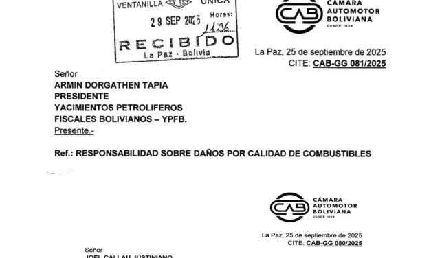 En 2025 YPFB y ANH ya sabían de la mala calidad de la gasolina; CAB alertó