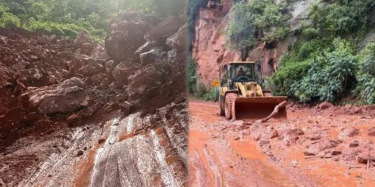 Derrumbes por lluvias dejan cinco tramos carreteros cerrados en Santa Cruz y Tarija