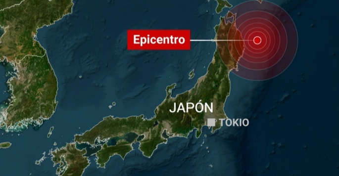 Terremoto de magnitud 7,5 sacude Japón y activa alerta de tsunami