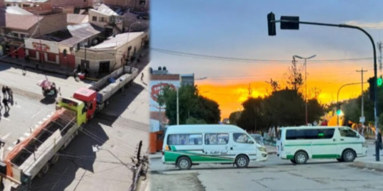 Paro y bloqueos paralizan Oruro y suspenden viajes desde La Paz