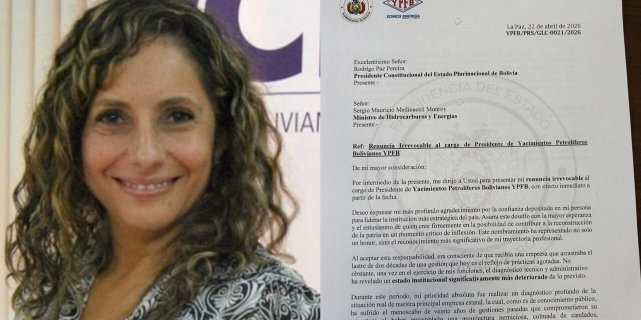 La presidente de YPFB renuncia y admite que la recuperación de la estatal tomará largo plazo