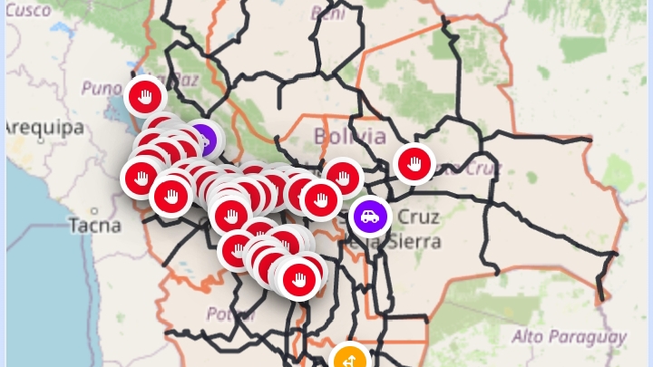 Bloqueos en Bolivia: más de 50 puntos siguen activos en seis departamentos