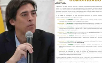 Gobierno afirma que cumplió demandas y vuelve a convocar a choferes al diálogo