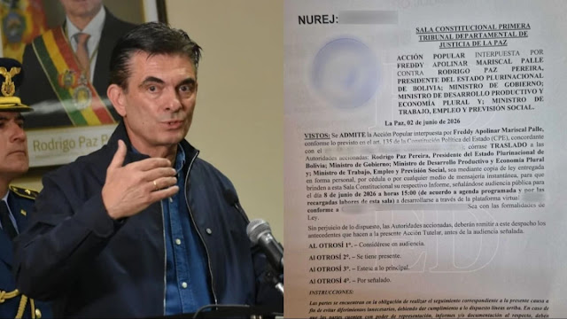 ADMITEN ACCIÓN POPULAR CONTRA RODRIGO PAZ Y TRES MINISTROS POR OMISIÓN ANTE LOS CONFLICTOS