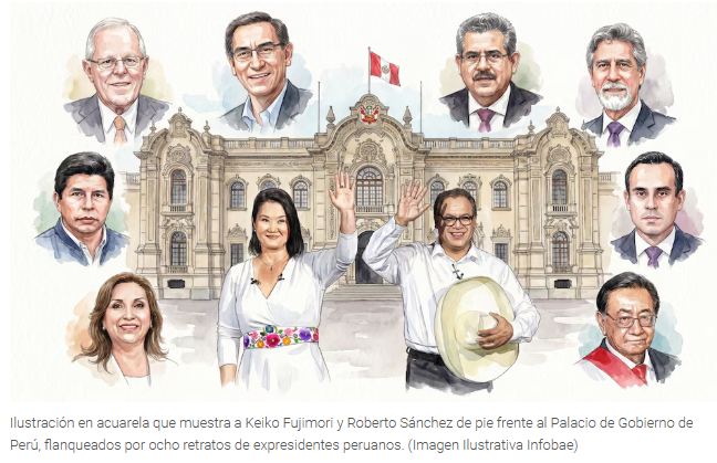 Perú elige entre Keiko Fujimori y Roberto Sánchez a su noveno presidente en diez años