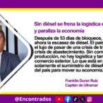 Sin diésel se frena la logística de transporte y paraliza la economía