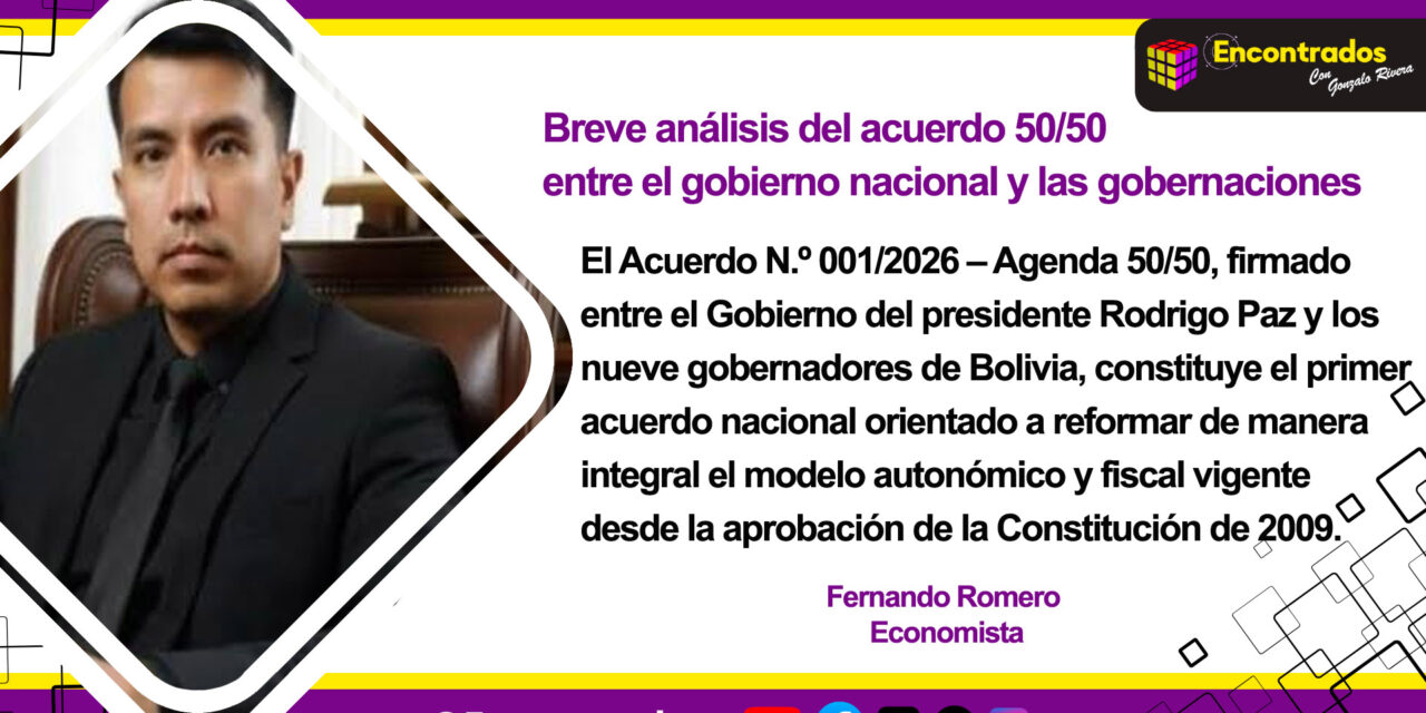 BREVE ANÁLISIS DEL ACUERDO 50/50 ENTRE EL GOBIERNO NACIONAL Y LAS GOBERNACIONES