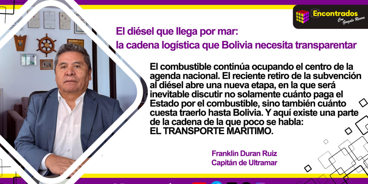 El diésel que llega por mar: la cadena logística que Bolivia necesita transparentar
