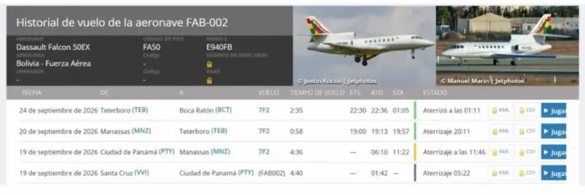 Reportan que avión de Paz hizo escala en lujosa playa Boca Ratón al retornar